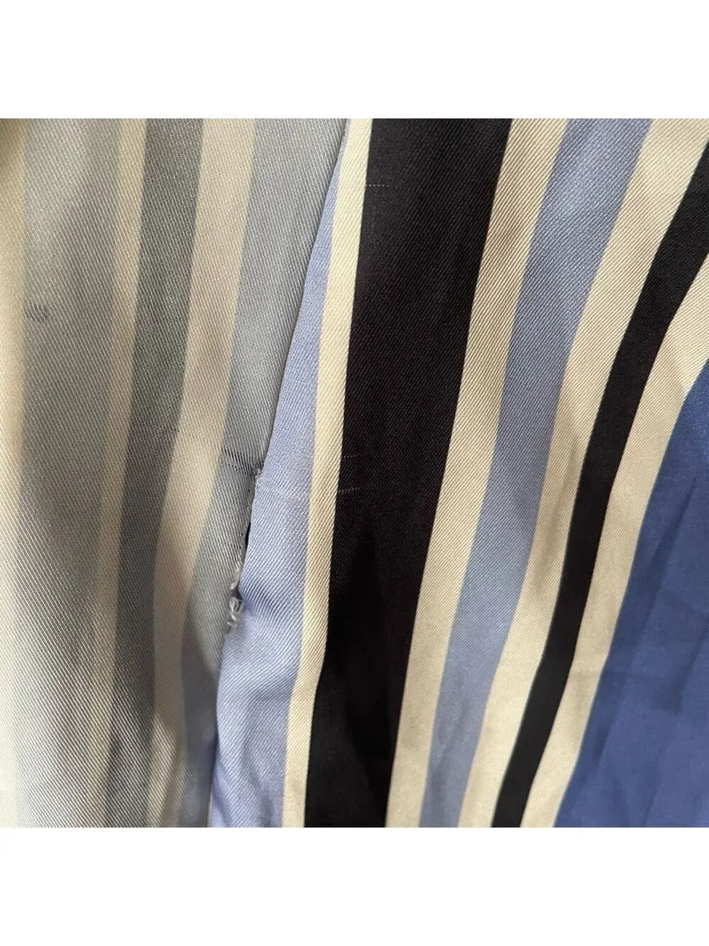 Zara Satin Striped Skort Romper Blue White Wrap V Neck NWT Size Small - Picture 9 of 16